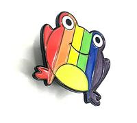 LGBT Rainbow Pride Love is Love Gay Flag Metal Enamel Frog Pin Badge