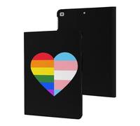 LGBT Rainbow Transgender Flag Heart Cute Tablet Case Unisex Slim Hard Protective Cover Compatible with iPad 9th/ 8th/ 7th