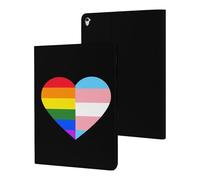 LGBT Rainbow Transgender Flag Heart Cute Tablet Case Unisex Slim Hard Protective Cover Compatible with iPad 9th/ 8th/ 7th