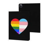 LGBT Rainbow Transgender Flag Heart Cute Tablet Case Unisex Slim Hard Protective Cover Compatible with iPad 9th/ 8th/ 7th
