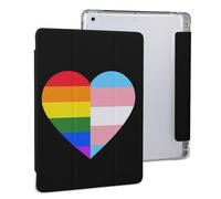 LGBT Rainbow Transgender Flag Heart Cute Tablet Case with Pencil Holder Unisex Slim Hard Protective Cover Compatible with iPad 2020 /Pro 2020/2020 AIR 4 /Pro 2021