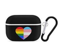LGBT Rainbow Transgender Flag Heart Printed Bluetooth Earbuds Case Colorful Wireless Headphones Covers Compatible With AirPods Pro 2