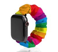 LGBT Rainbow Transgender Flag Replacement Watchband Cute Printed Watch Strap Elastic Solo Loop Bands Compatible for Apple Watch 38mm/40mm