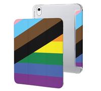 LGBT Rainbow Transgender Flag Tri-fold Tablet Case Compatible with IPAD 2017/2018/Air1/Air2 (9.7in)/Pro (10.5in) /Air3(10.5in)/10代 (10.9in) Soft Protective with Pen Slot