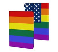 LGBT Rainbow U.S. Flag Slim Case Compatible with iPad 10th 9th 8th 7th Generation 2022 2021 2020 2019 Protective Cover Stand