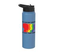 LGBT Retro Rainbow Be A Decent Human It's Not that Hard Stainless Steel Insulated Water Bottle