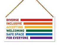 LGBT sign decor, Safe Space for Everyone, Lesbian Gay Pride Month Decor for Home Porch Front Door LGBT Decoration for Office Bedroom Party Classroom School Counselor Sign Plaque