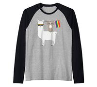 LGBT Sloth Riding A Llama Gay Pride Lesbian Rainbow Raglan Baseball Tee