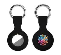 LGBT Snowflake Gay Proud Xmas Rainbow Keychain Holder Case Compatible with AirTag Waterproof Silicone Shell Protective Case 1PCS