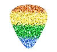 Lgbt Sparkle Glitter Pride Flag,12 Pcs Guitar Pick,3 Different Thickness Plectrums for Acoustic Guitar Bass Ukulele (0.46mm 0.96mm 0.71mm)