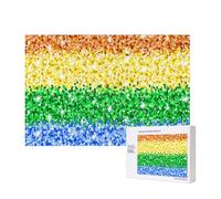 Lgbt Sparkle Glitter Pride Flag,300 Pieces Wooden Jigsaw Family Game Jigsaw Puzzles for Adults Teens Home Decor