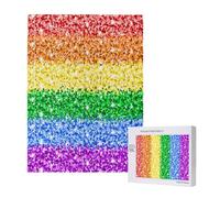 Lgbt Sparkle Glitter Pride Flag,500 Pieces Wooden Jigsaw Family Game Jigsaw Puzzles for Adults Teens