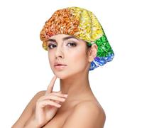 Lgbt Sparkle Glitter Pride Flag,Adult's Satin Sleeping Cap - Women's Elastic Sleep Bonnet, Adjustable Overnight Hair Cover
