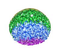Lgbt Sparkle Glitter Pride Flag Double Layer Elastic Waterproof Shower Cap Reusable Bath Cap