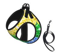 Lgbt Sparkle Glitter Pride Flag,Pet Harness,Adjustable Reflective Dog Harness,Pet Leash Vest,S