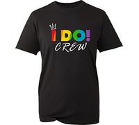 LGBT Stag Do Party T-Shirt Bachelor Party Groom, I Do Crew LGBTQIA+ Community Gay's Wedding Gift Tee Top (Black, L)
