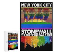 LGBT The First Pride New York City 1969 Stone Inspiration Poster Puzzle 1000 Pieces Jigsaw Puzzle - Funny Challenging Puzzle Perfect for Game Nights