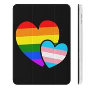 LGBT Transgender Double Love Hearts Slim Tablet Cases Compatible with iPad Mini4/5（7.9in）Mini6（8.3in） With Pencil Holder Protective Cover