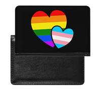 LGBT Transgender Double Love Hearts Travel Passport Covers Unisex Wallet Holder Slim RFID Blocking Card Case Protector Essentials