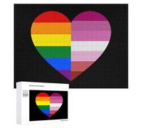 LGBT Transgender Flag Heart Puzzles Customized Challenging Gifts for Adults 300/500/1000 Piece