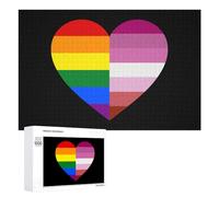 LGBT Transgender Flag Heart Puzzles Customized Challenging Gifts for Adults 300/500/1000 Piece