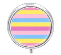 LGBT Transgender Pride Flag Pill Box 3 Compartment Small Portable Medicine Case Pill Organizer for Pocket Purse