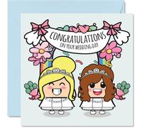 LGBT Wedding Cards for Couples - Congratulations on your Wedding Day - Congrats Well Done Card, Gifts for Newlyweds, 145mm Marriage Greeting Cards Fiance Fiancee
