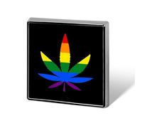 LGBT Weed Gay Proud Custom Lapel Pins Square Brooch Tie Suit Dress Accessories for Men Women Wedding Birthday