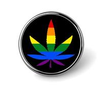 LGBT Weed Gay Proud Round Brooch Pin Button Lapel Tie Badge Hat Clothes Accessories for Men Women