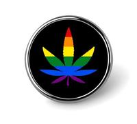 LGBT Weed Gay Proud Round Brooch Pin Lapel Pins Tie Suit Dress Accessories for Men Women Wedding Birthday