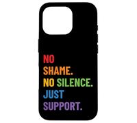 LGBTQ Ally Pride Design - No Shame No Silence Just Support Case for iPhone 16 Pro