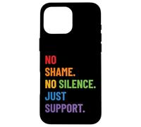 LGBTQ Ally Pride Design - No Shame No Silence Just Support Case for iPhone 16 Pro Max