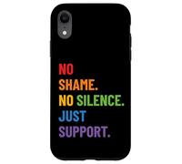 LGBTQ Ally Pride Design - No Shame No Silence Just Support Case for iPhone XR