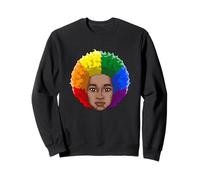 LGBTQ Black American Gay Afro Rainbow Power Sweatshirt