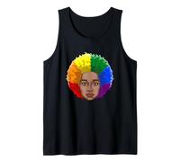 LGBTQ Black American Gay Afro Rainbow Power Tank Top