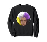 LGBTQ Black American nonbinary Afro Rainbow Power Sweatshirt