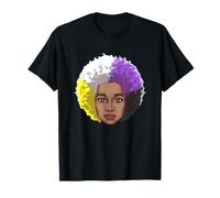 LGBTQ Black American Nonbinary Afro Rainbow Power T-Shirt