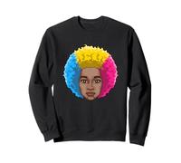 LGBTQ Black American pansexual Afro Rainbow Power Sweatshirt