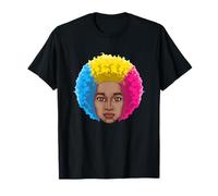 LGBTQ Black American Pansexual Afro Rainbow Power T-Shirt