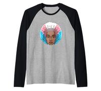 LGBTQ Black American Transgender Afro Rainbow Power Raglan Baseball Tee