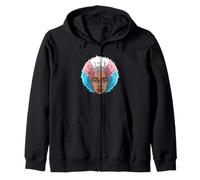LGBTQ Black American transgender Afro Rainbow Power Zip Hoodie