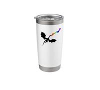 LGBTQ Dragon with Rainbow Flame Pride Design Stainless Steel Insulated Tumbler
