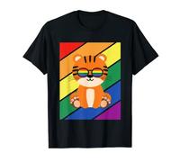 LGBTQ Flag Gay Pride Month Rainbow Cute Tiger LGBT Glasses T-Shirt