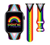 Lgbtq Flag Pride Watch Bands Compatible with Apple Watch 38mm 40mm 41mm 42mm 44mm 45mm Silicone Wristbands Replacement Strap for IWatch Series 7 6 5 4 3 2 1 SE Women Men Unisex Gifts(38mm/40mm)