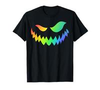 LGBTQ Gay Les Pride Jack O Lantern Pumpkin Face Halloween T-Shirt