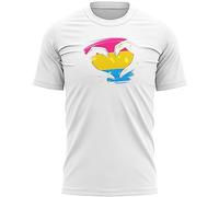 LGBTQ Gay Pride Mens T Shirt Pansexual Rainbow Heart Hands Symbol Equality Tee, XL, White
