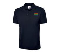 LGBTQ Gay Pride Rainbow Flag Embroidered Polo Shirt Premium Mens Polo Adult Unisex Top (Navy, XL, x_l)