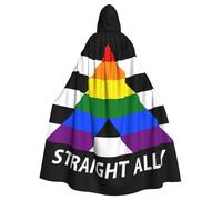 Lgbtq Gay Straight Ally Pride Flag Halloween Witch Cloak Unisex Hooded Cloak For Festive Party Costume