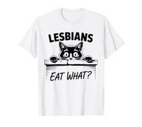 LGBTQ Lesbians Eat What Funny Pun Gay Pride Adult Humor Cat T-Shirt