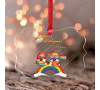 LGBTQ Love Always Wins Ornament Keepsake LGBT Bisexual Transgender Asexual Round Ornament Keepsake Colors Homosexual Cute Animal Acrylic Christmas Bauble Housewarming Gifts